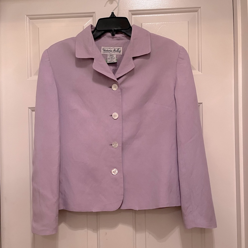 Lavender Linen Blazer Victoria Holley 8